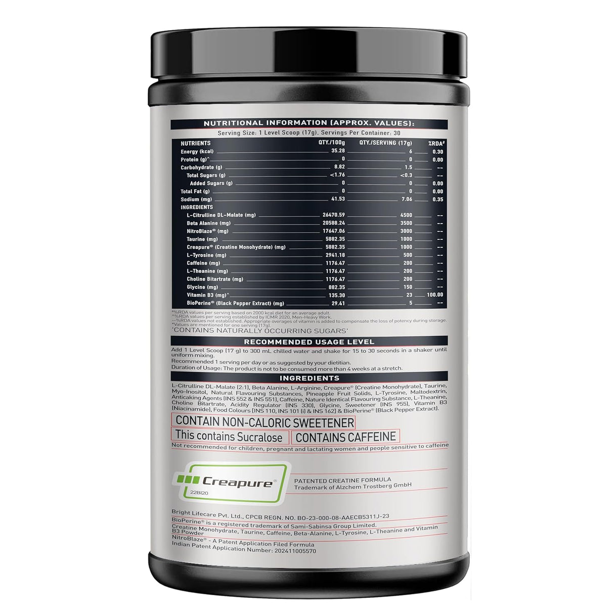MuscleBlaze Pre-Workout WrathX - 30 Servings