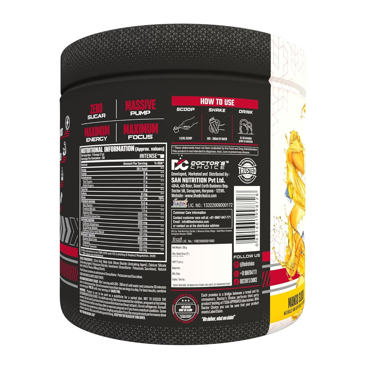 Doctor's Choice PRE-X5 Ultimate Professional Pre-Workout Formula 50 Servings
