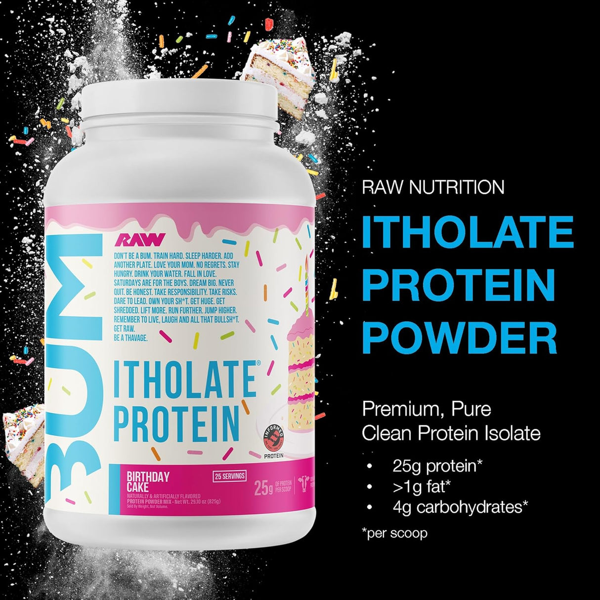 RAW Essential CBUM Itholate Whey Isolate Protein 25 Servings | Grass-Fed Whey Protein Isolate