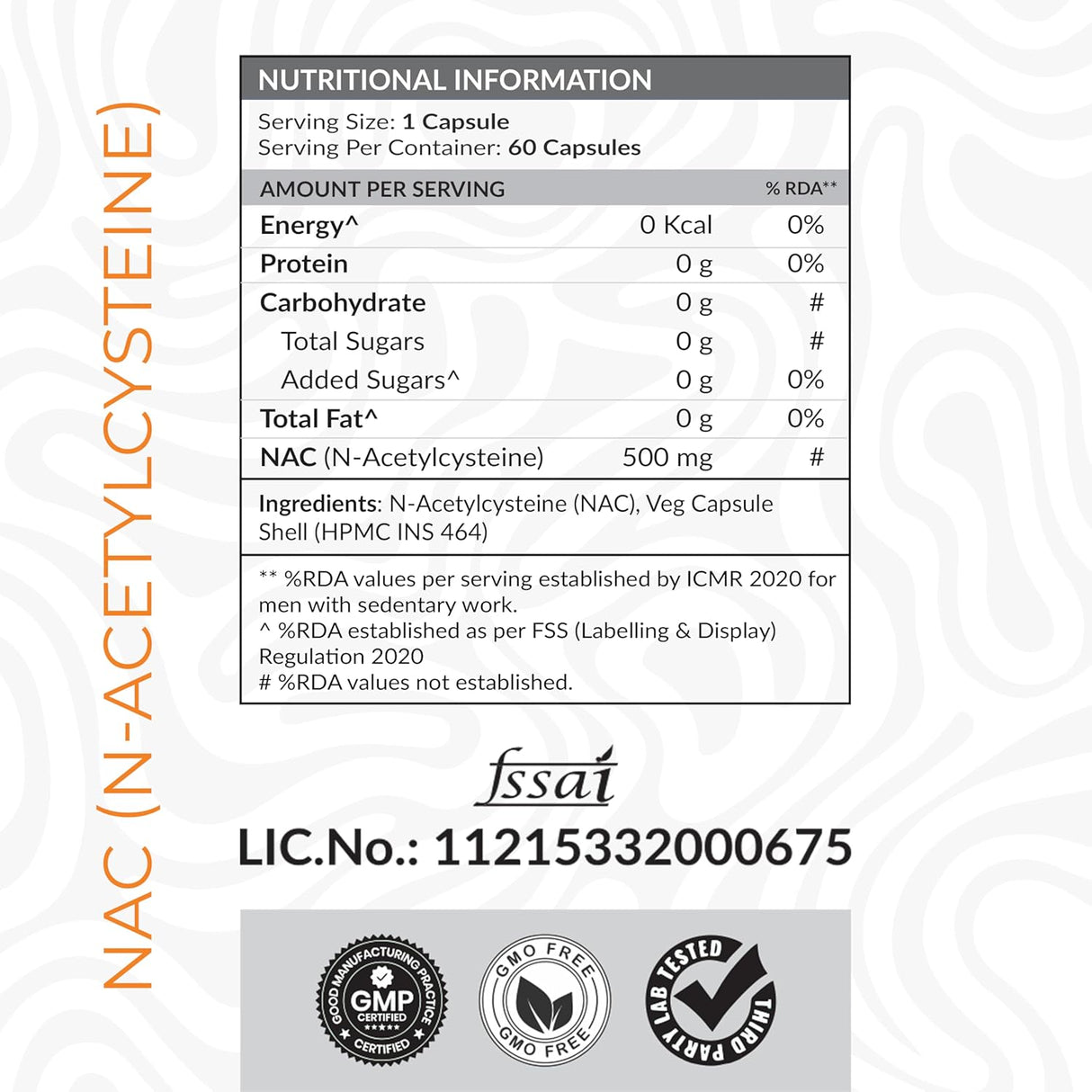 AS-IT-IS ATOM NAC (N-Acetylcysteine) 500mg - 60 Capsules