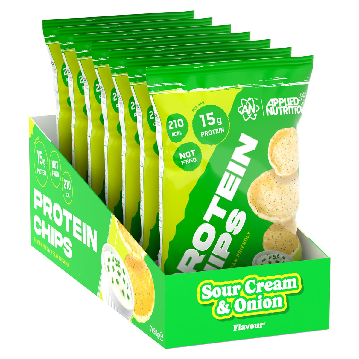 Applied Nutrition Protein Chips | Gluten-Free & Vegan | 15g Protein | 7 x 50g