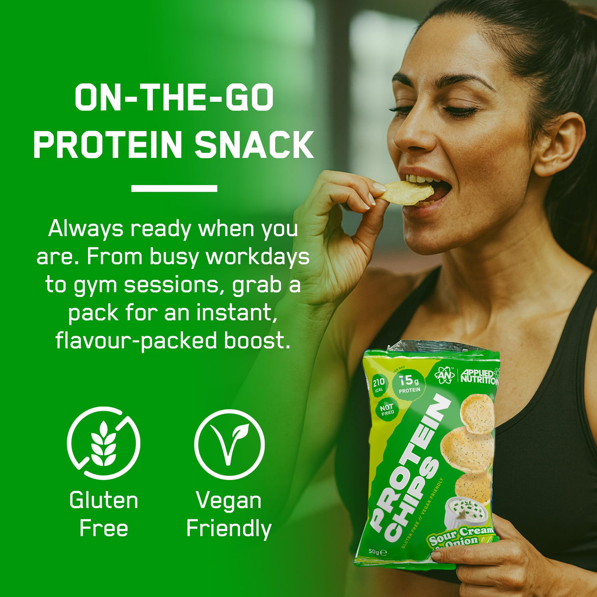 Applied Nutrition Protein Chips | Gluten-Free & Vegan | 15g Protein | 7 x 50g