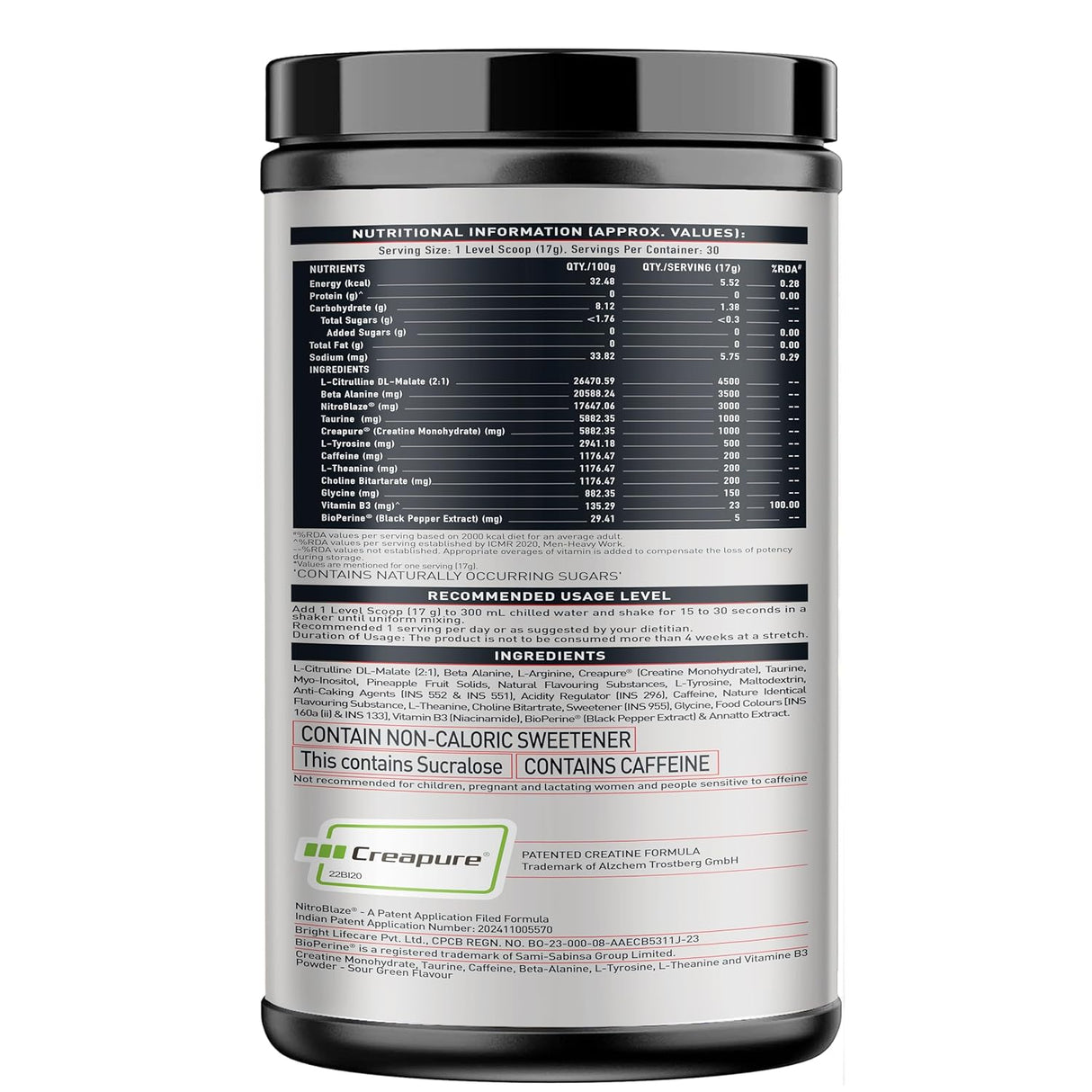 MuscleBlaze Pre-Workout WrathX - 30 Servings