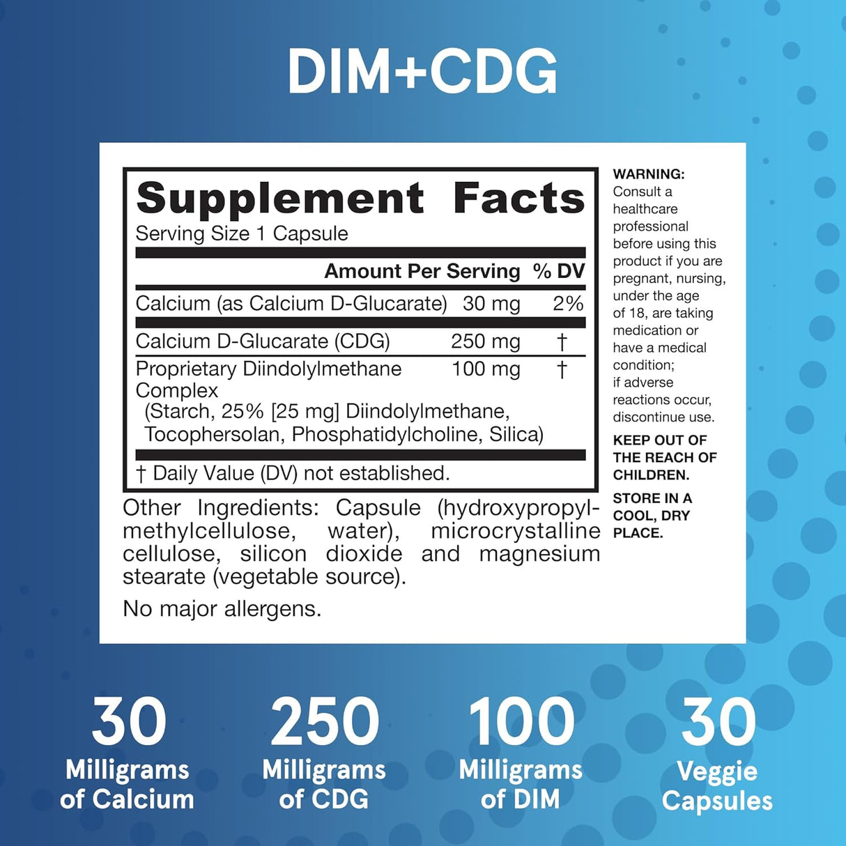 Jarrow Formulas Vegan DIM + CDG | 30 Veggie Capsules