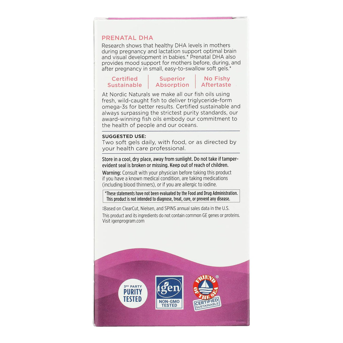 Nordic Naturals Prenatal DHA | 830mg Omega-3 Fish Oil | 400 IU Vitamin D3 | 180 Softgels