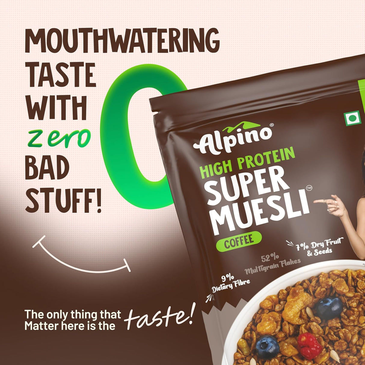 Alpino Super Muesli (Whole Grain Breakfast Cereal) - 400 gm