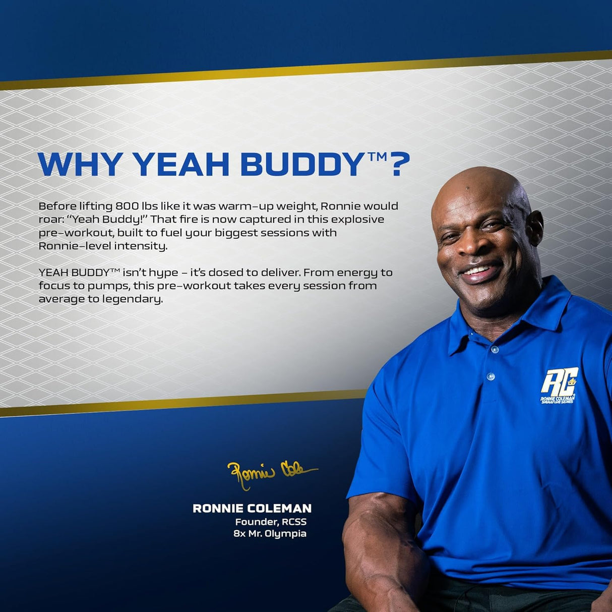 Ronnie Coleman Signature Yeah Buddy Pre-Workout Powder - 270g, 30 Servings