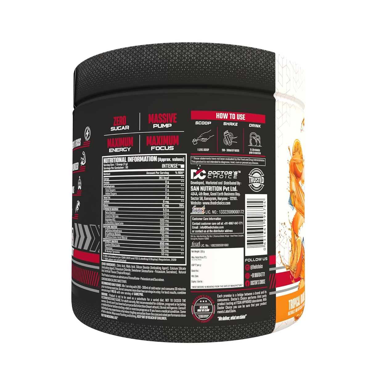 Doctor's Choice PRE-X5 Ultimate Professional Pre-Workout Formula 50 Servings