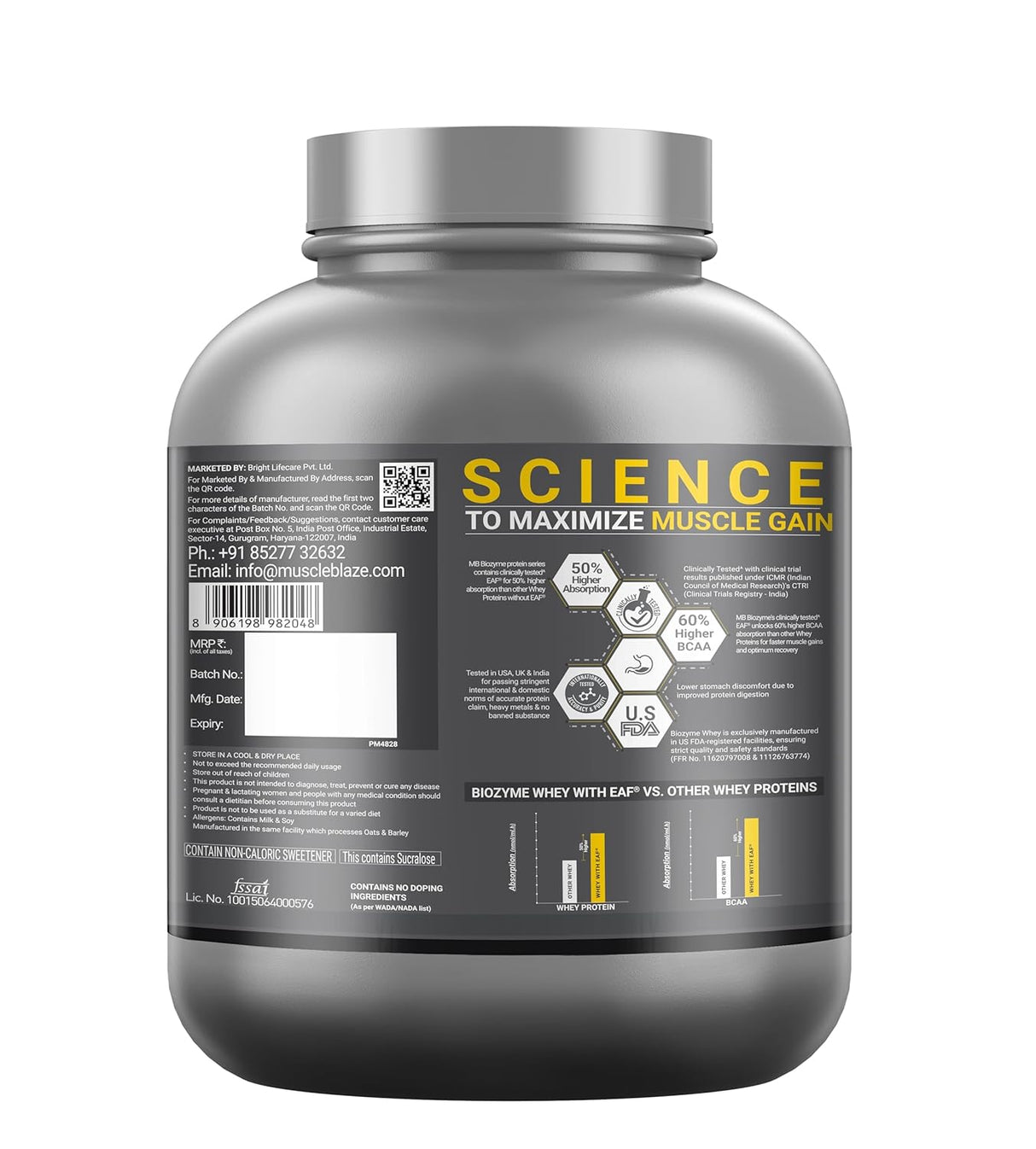 MuscleBlaze Biozyme Performance Whey - 4.4 Lbs
