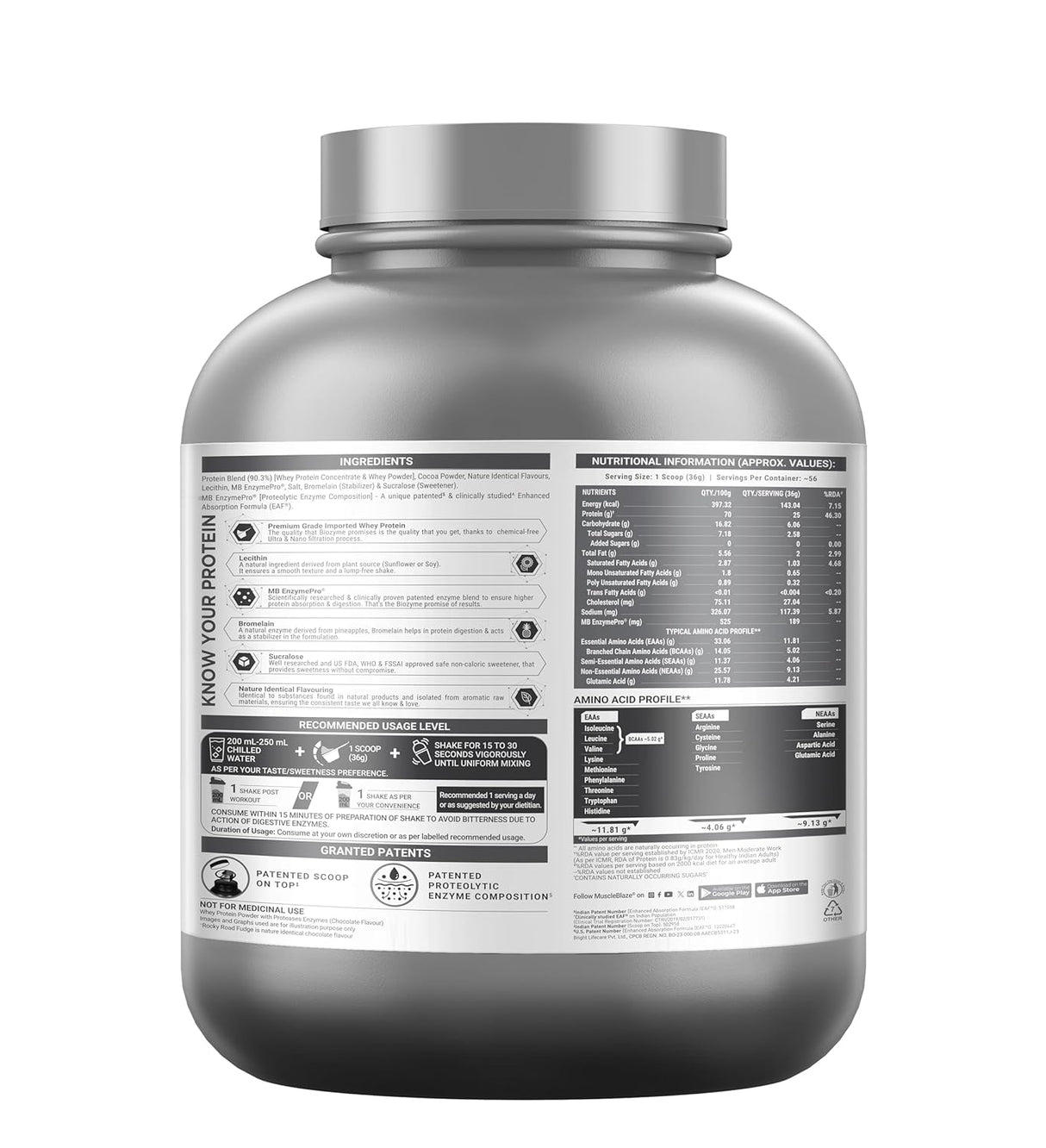 MuscleBlaze Biozyme Performance Whey - 4.4 Lbs