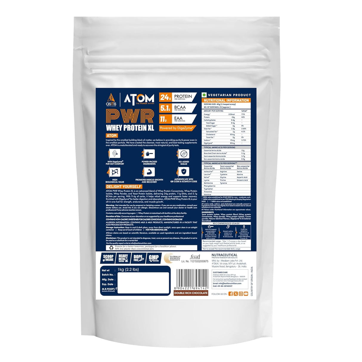 AS-IT-IS ATOM PWR Whey XL Protein 1 kg