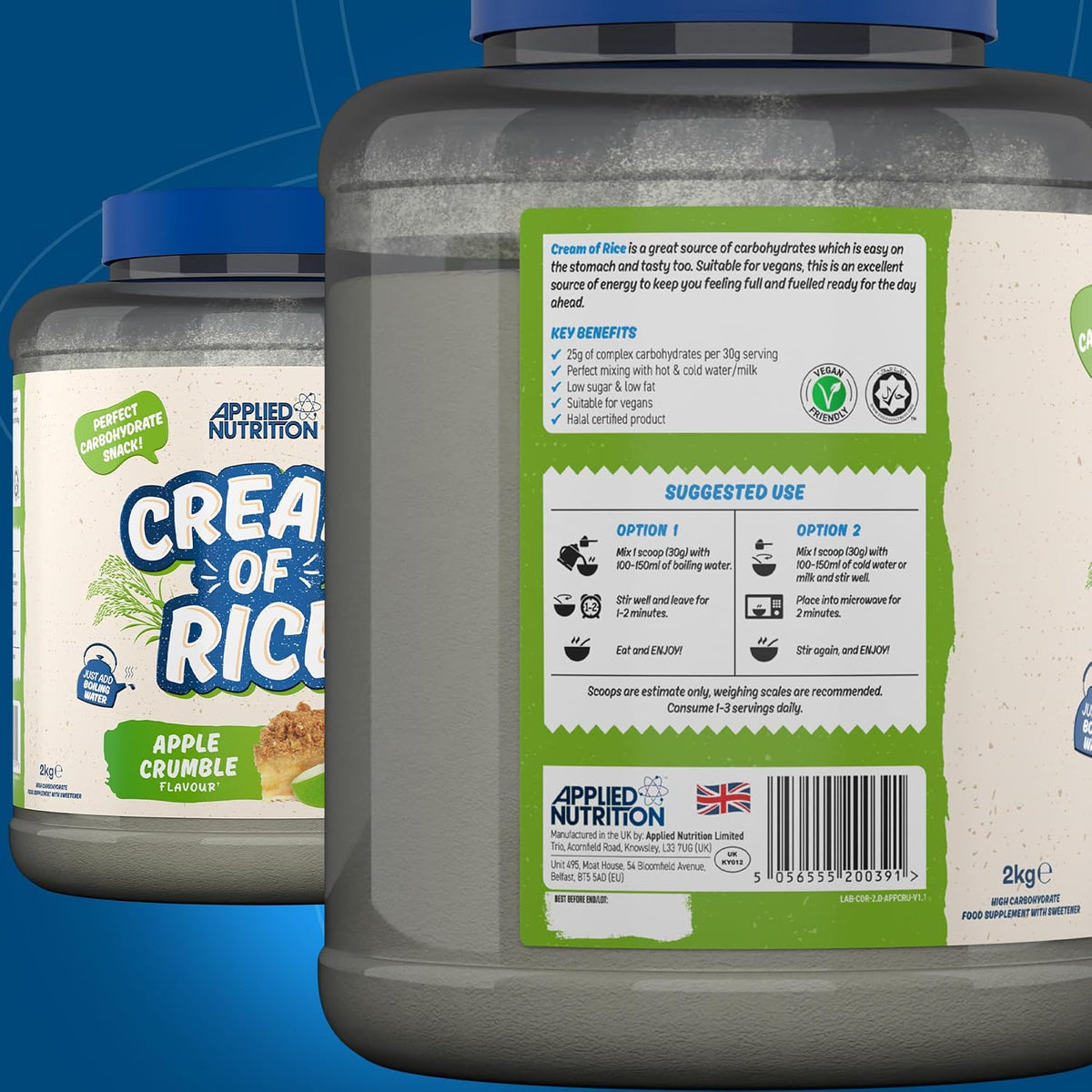 Applied Nutrition Cream of Rice | 25g Carbs | 2kg (67 Servings)