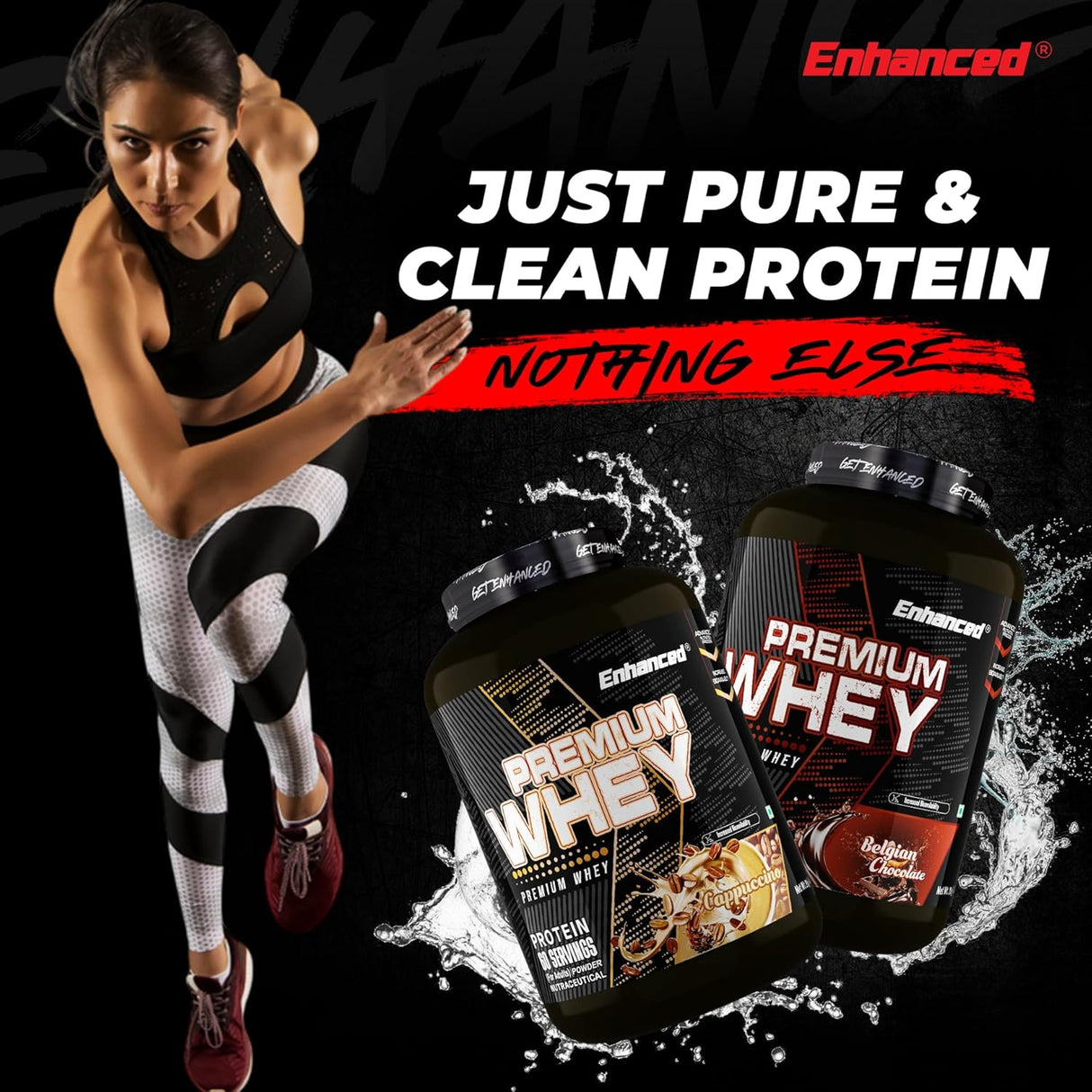 Enhanced Labs Premium Whey Protein 2kg | 24g Protein Per Scoop | 60 Servings | Digestive Enzymes