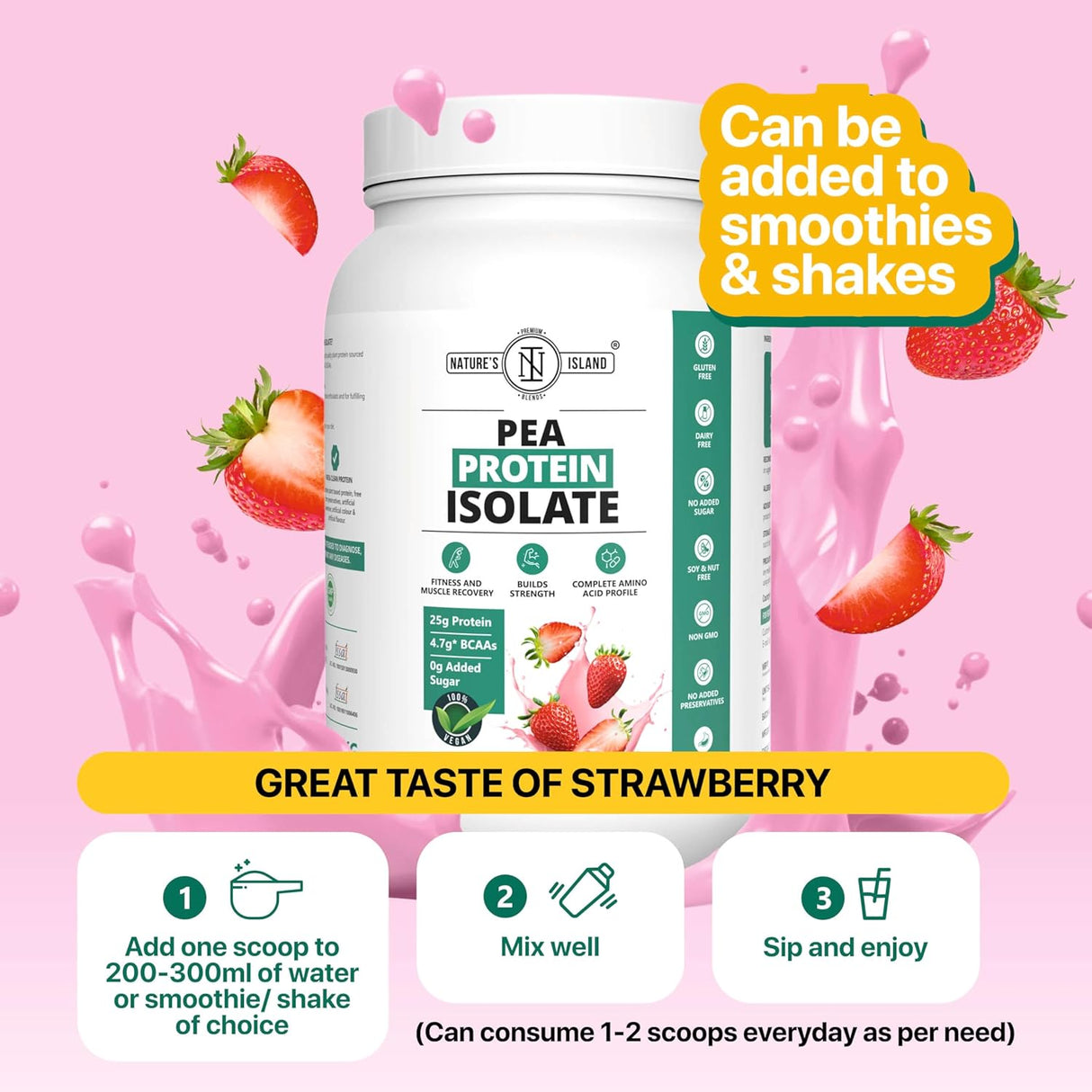 Nature's Island Plant Based Vegan Pea Protein Isolate - 1 Kg