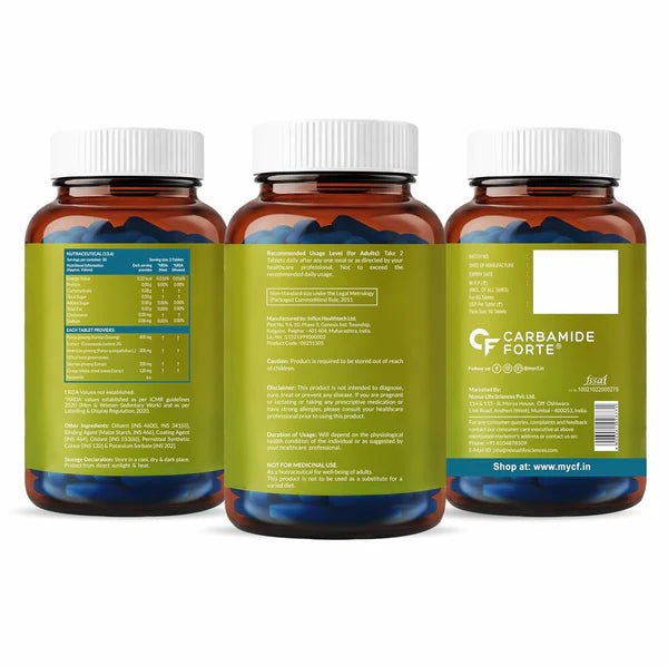 Carbamide Forte Triple Ginseng 1000mg Supplement with Ginkgo Biloba | Energy, Focus & Stamina Support