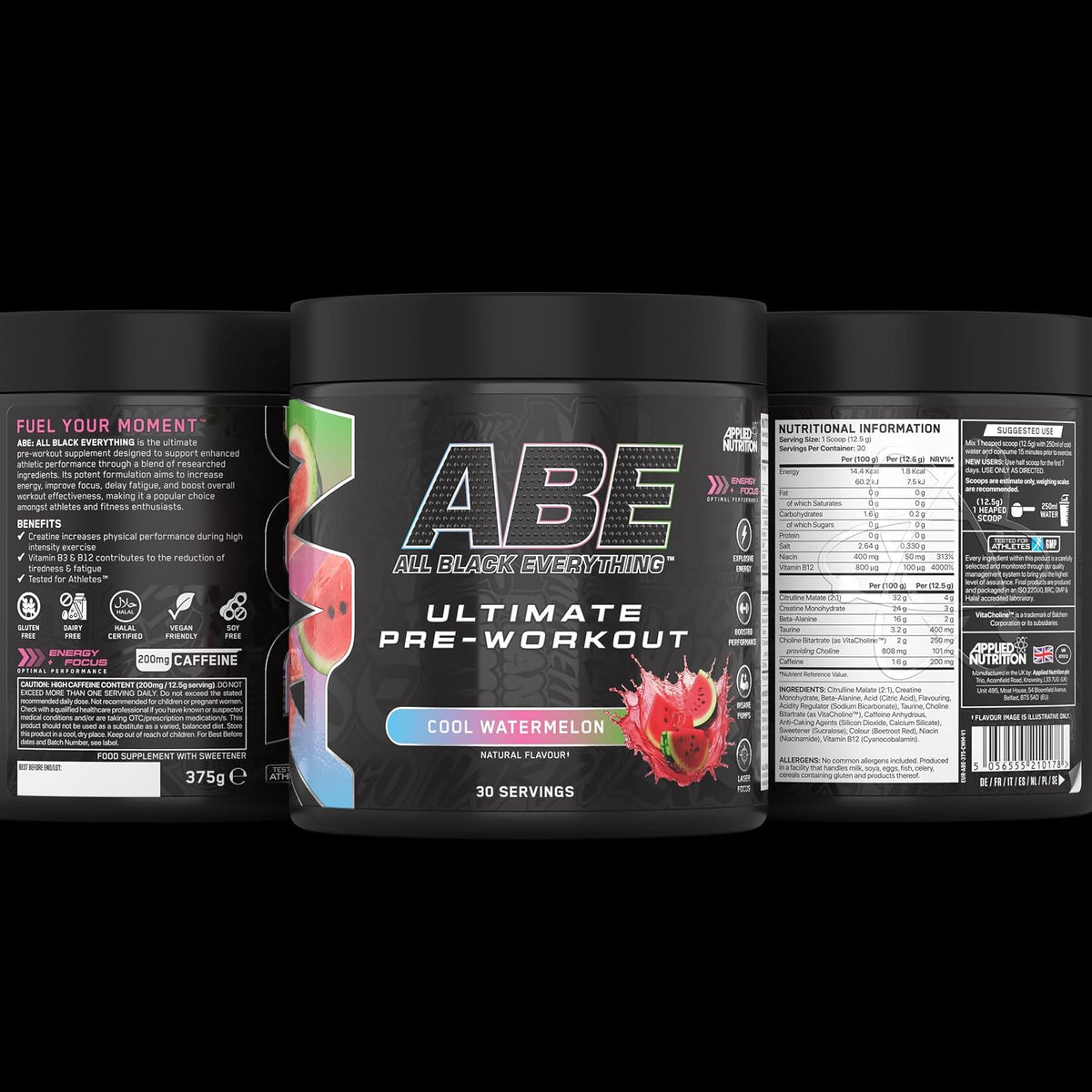 Applied Nutrition ABE (All Black Everything) Pre-Workout Powder | 375g (30 Servings)
