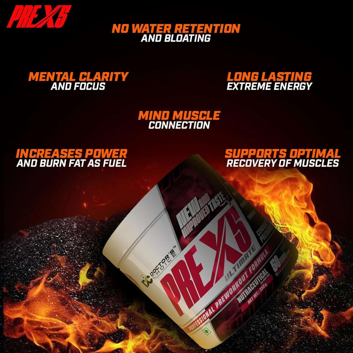 Doctor's Choice PRE-X5 Ultimate Professional Pre-Workout Formula 50 Servings