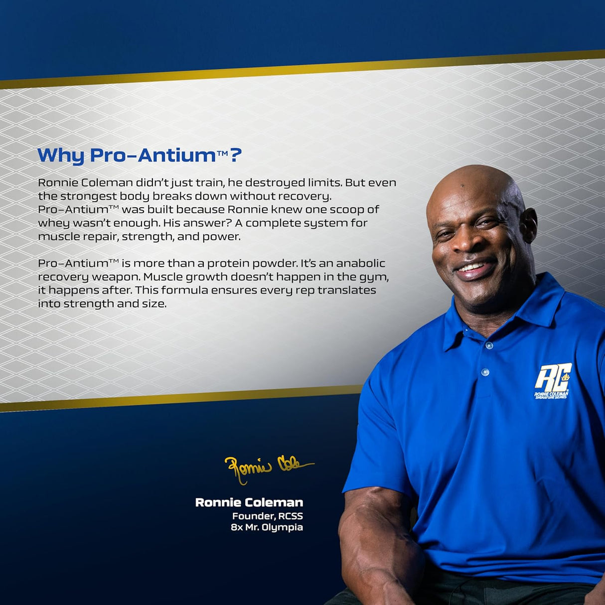 Ronnie Coleman Signature Series Pro-Antium Whey Protein 907g (21 Servings) | Protein Complex