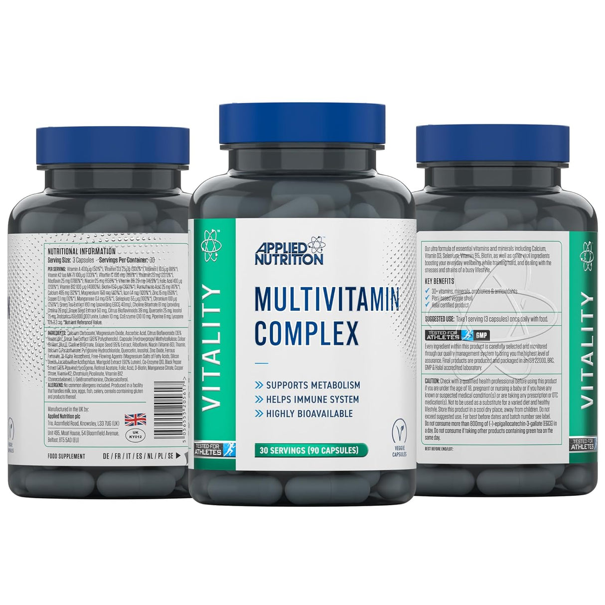 Applied Nutrition Multivitamin Complex 72g | 90 Capsules (30 Servings)