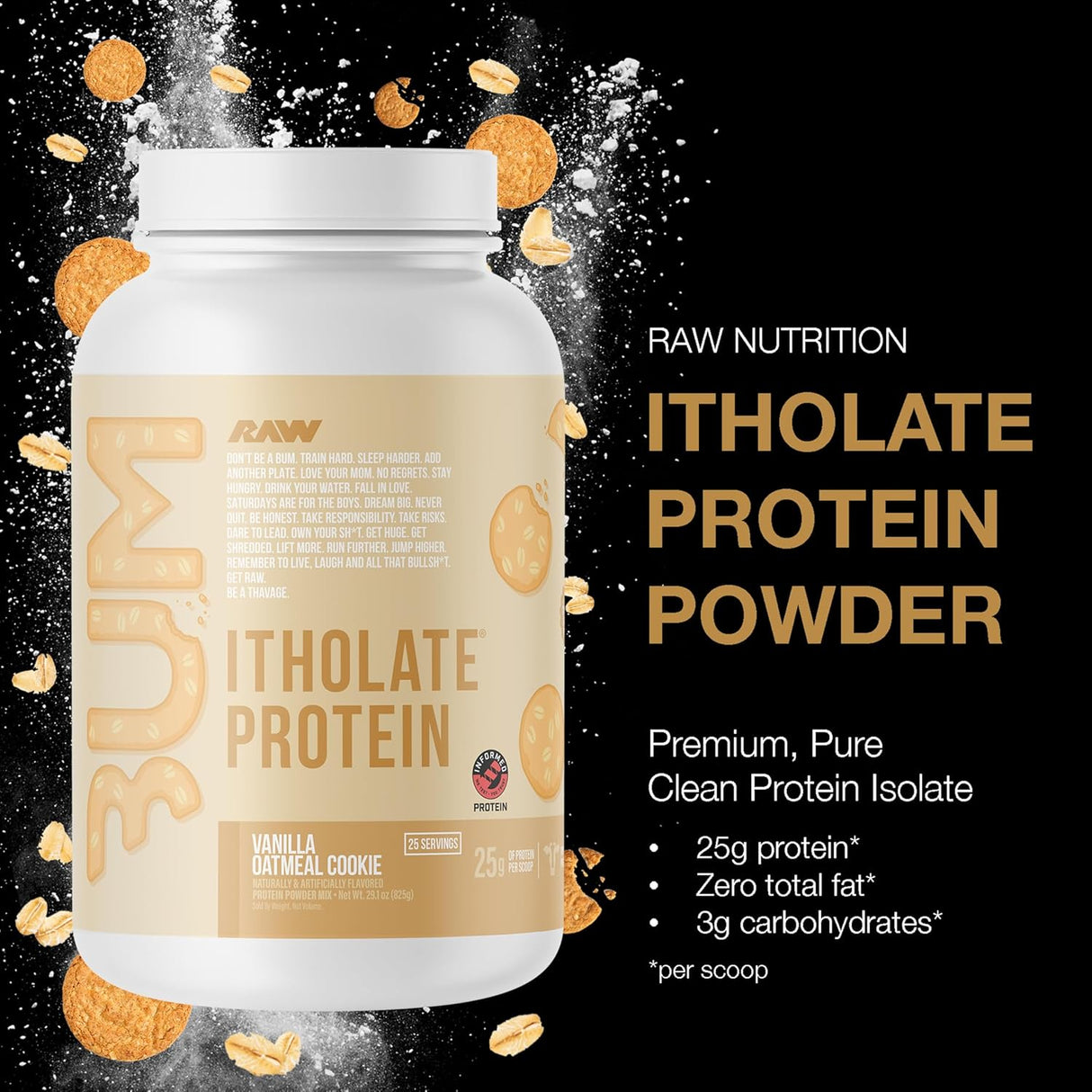 RAW Essential CBUM Itholate Whey Isolate Protein 25 Servings | Grass-Fed Whey Protein Isolate