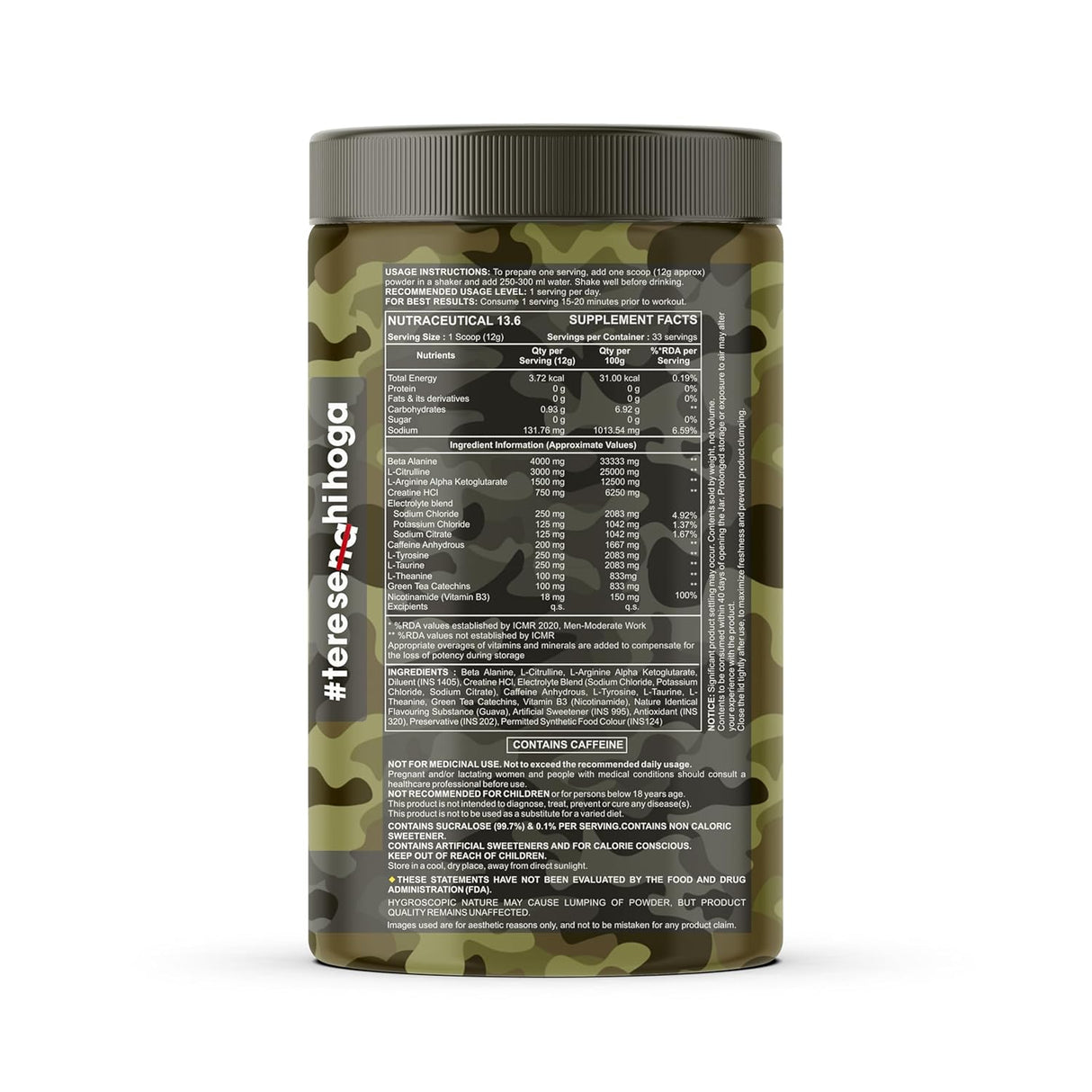 Bigflex Nuke Pre-Workout Powder | Energy & Workout Support | 400g (33 Servings)