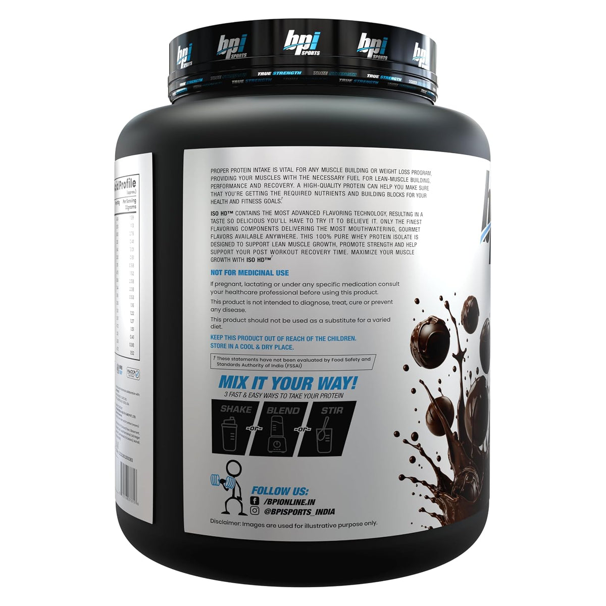 BPI Sports ISO HD Whey Isolate and Hydrolysate - 4.4 Lbs