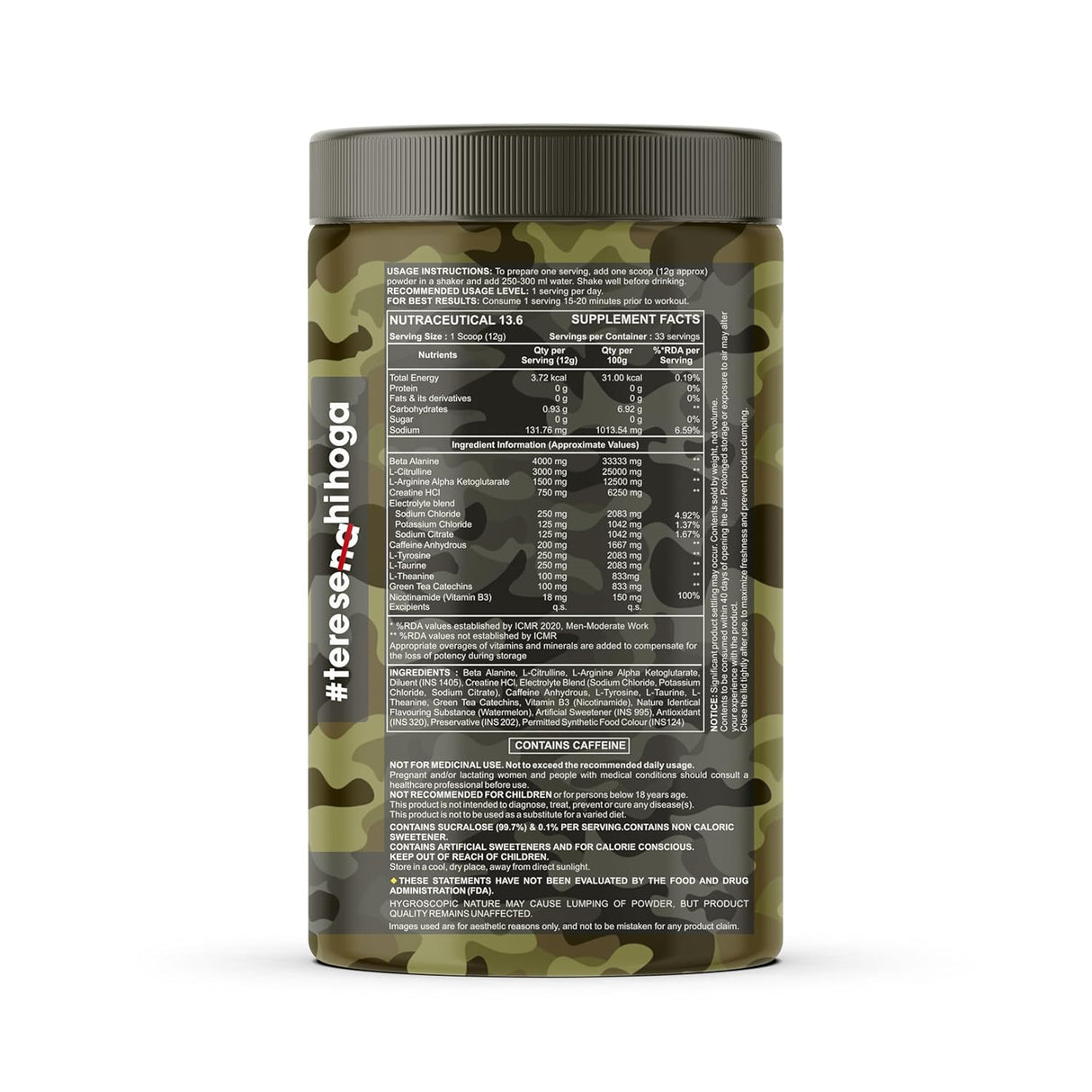 Bigflex Nuke Pre-Workout Powder | Energy & Workout Support | 400g (33 Servings)