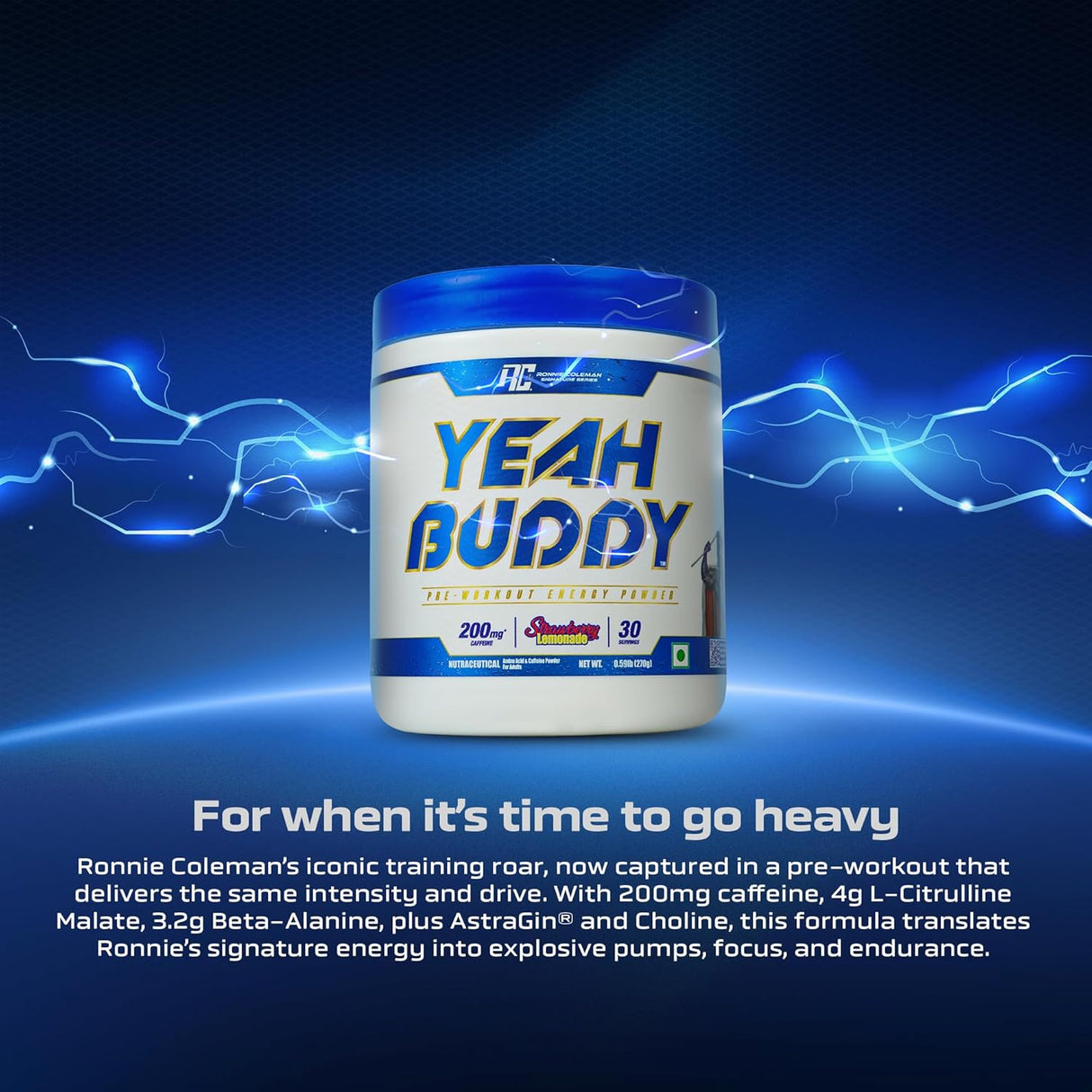 Ronnie Coleman Signature Yeah Buddy Pre-Workout Powder - 270g, 30 Servings