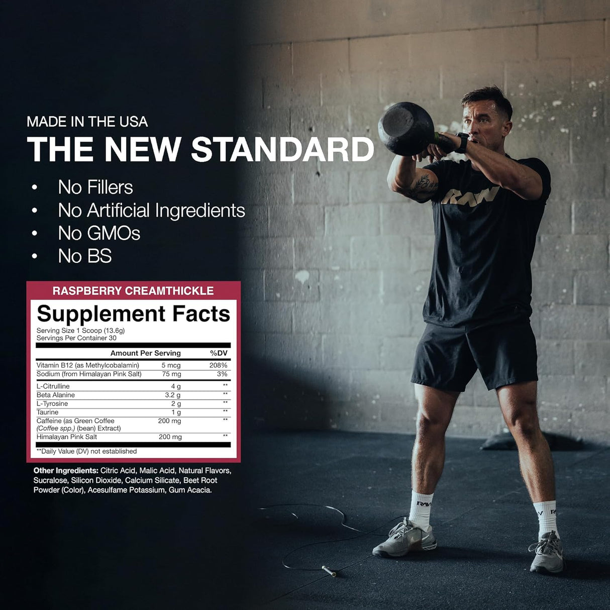 RAW Essential Pre-Workout Powder | Caffeine, L-Citrulline, L-Tyrosine & Beta-Alanine