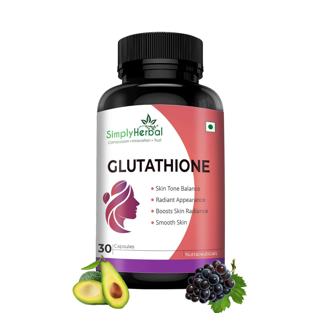 Simply Herbal L-Glutathione 1000mg | Vitamins C & E | 30 Veg Capsules