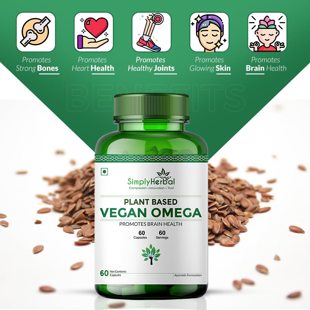 Simply Herbal Flaxseed Omega 3-6-9 Capsules | 500mg | 60 Capsules