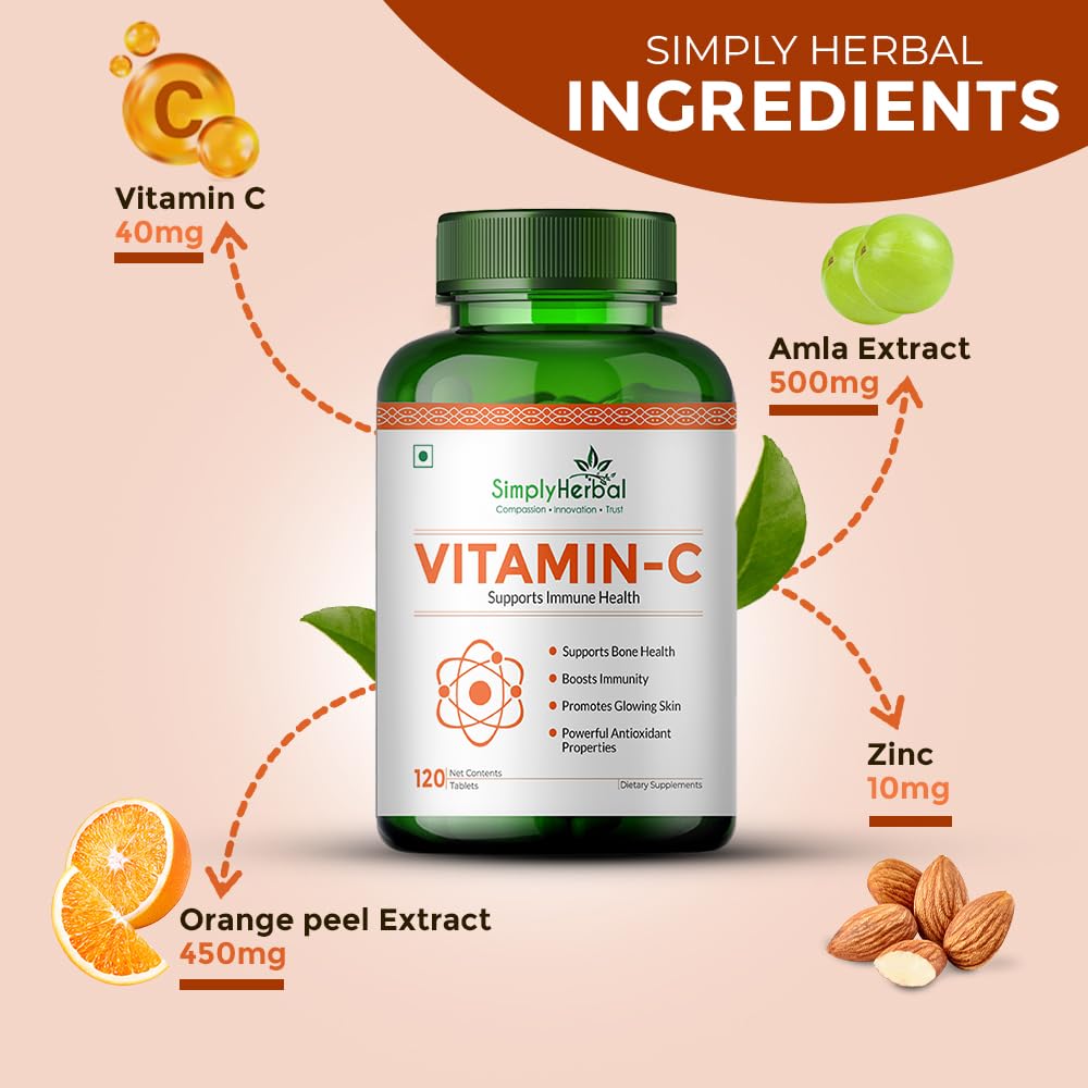 Simply Herbal Vitamin C 1000mg | 120 Tablets