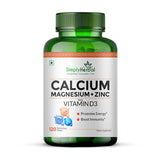 Simply Herbal Calcium Magnesium Zinc | Vitamin D3 & B12 | 120 Tablets