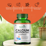 Simply Herbal Calcium Magnesium Zinc | Vitamin D3 & B12 | 120 Tablets