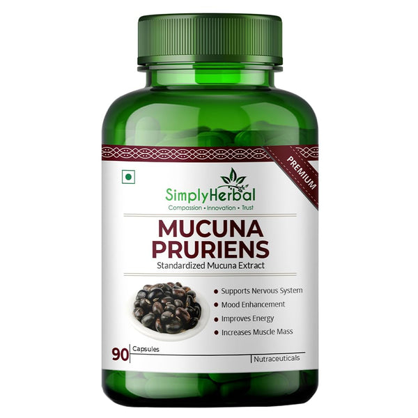 Simply Herbal Mucuna Pruriens (Kapikachhu) Extract 500mg | 90 Capsules