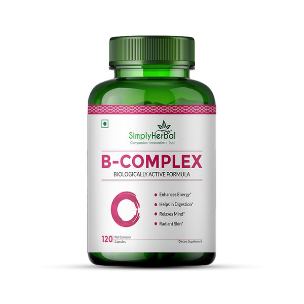 Simply Herbal Vitamin B Complex with Vitamin B12 | 120 Capsules