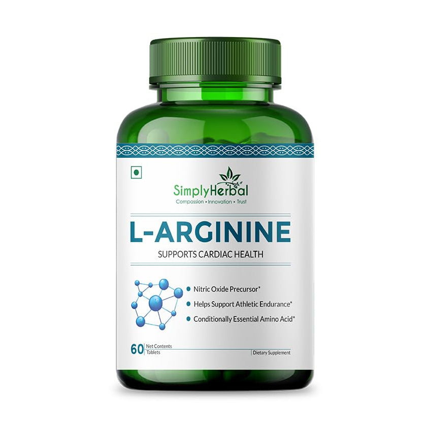 Simply Herbal L-Arginine Amino Acid Tablets | 500mg | 60 Count