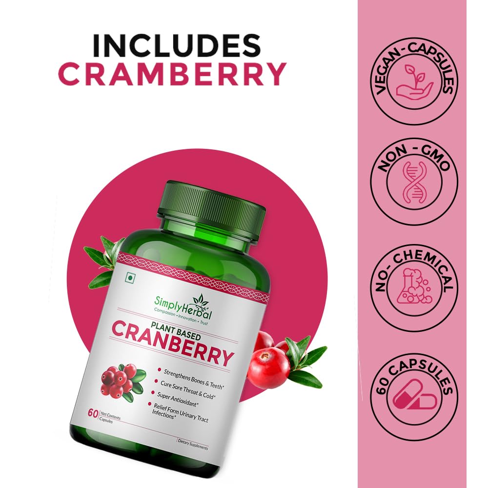 Simply Herbal D-Mannose & Cranberry 800mg | 60 Capsules