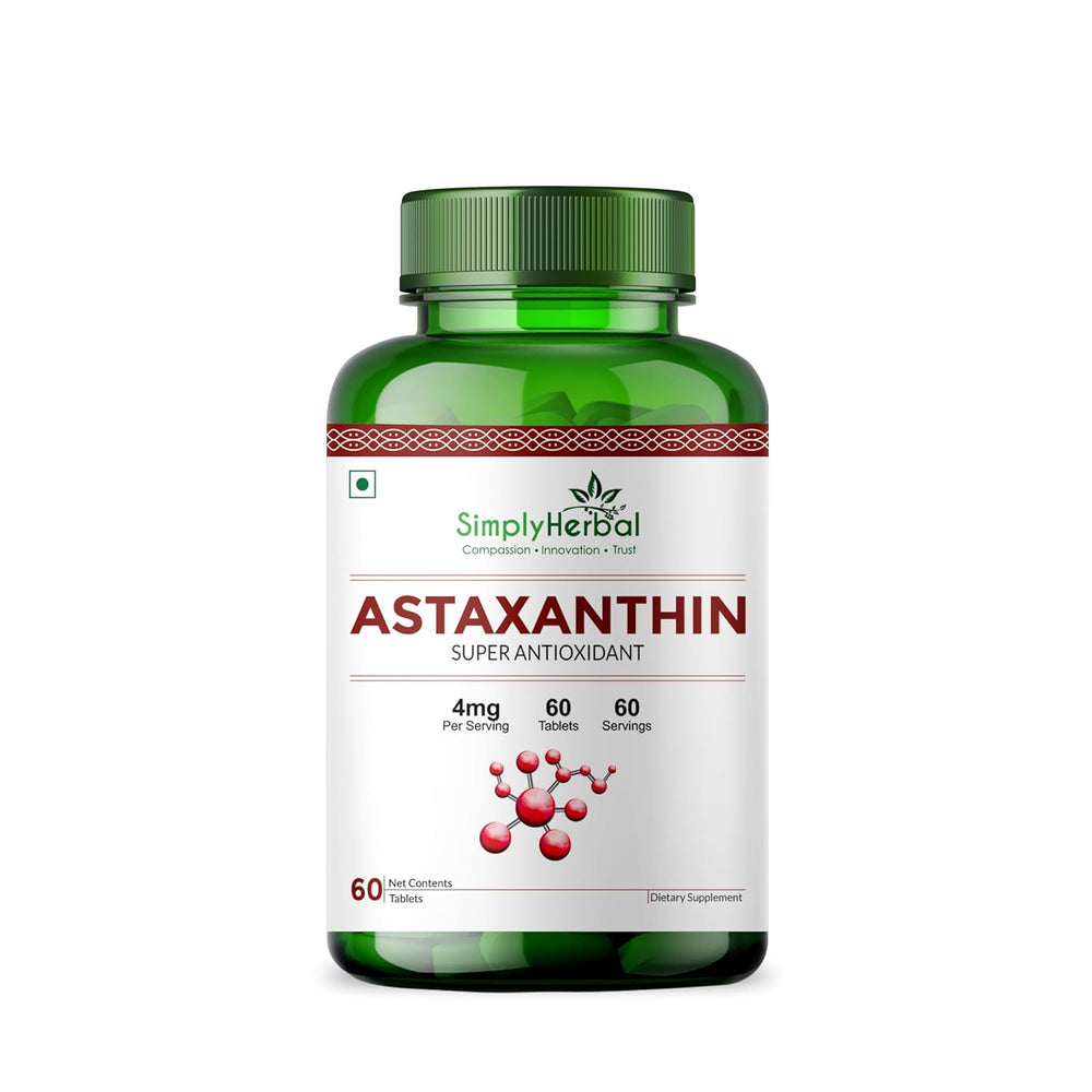 Simply Herbal Astaxanthin 4mg | 60 Veg Tablets