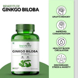Simply Herbal Ginkgo Biloba 120mg | Bacopa Monnieri (Brahmi) 380mg | 90 Capsules