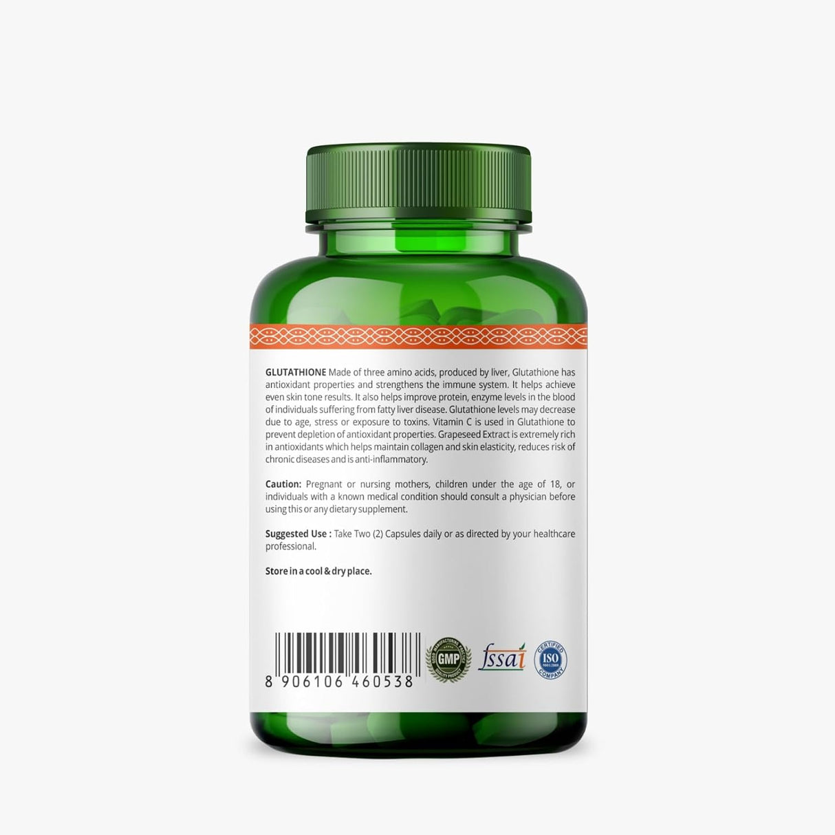 Simply Herbal Glutathione Capsules | Vitamins C & E, Grape Seed Extract | 60 Capsules