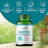 Simply Herbal Biotin Vitamin B7 Capsules | Keratin, Multivitamins & Amino Acids | 90 Capsules