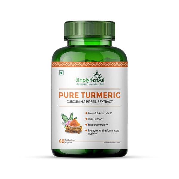Simply Herbal Turmeric Curcumin & Piperine Extract 800mg | 60 Capsules