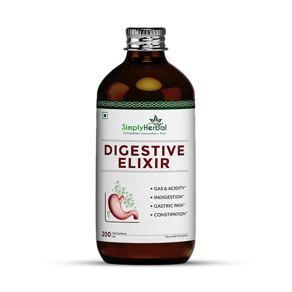 Simply Herbal Ayurvedic Digestive Elixir Syrup | 37 Digestive Enzymes | 200ml