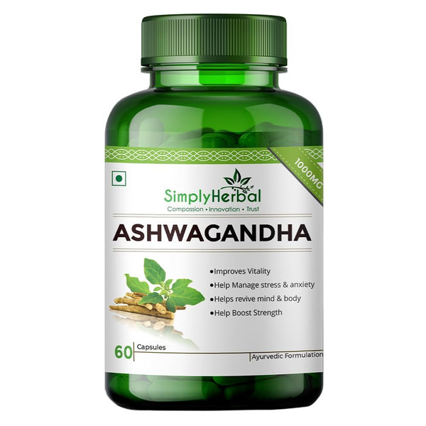 Simply Herbal Ashwagandha | 1000mg | 60 Veg Capsules