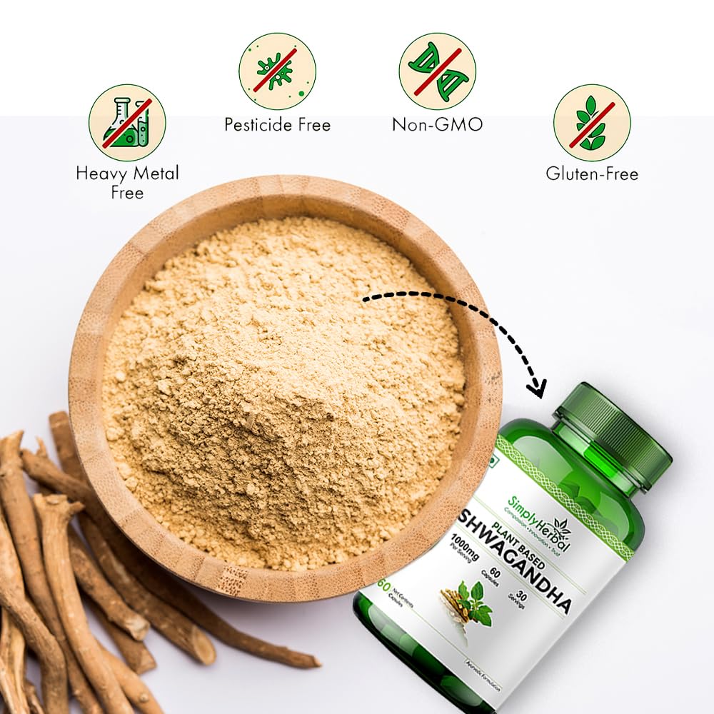 Simply Herbal Ashwagandha | 1000mg | 60 Veg Capsules