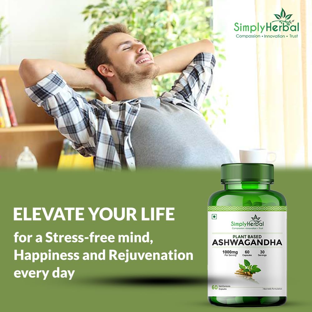 Simply Herbal Ashwagandha | 1000mg | 60 Veg Capsules
