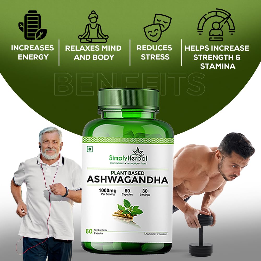 Simply Herbal Ashwagandha | 1000mg | 60 Veg Capsules