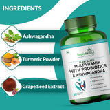 Simply Herbal Multivitamin | Probiotics & Ashwagandha | 60 Veg Tablets
