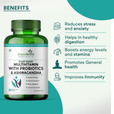 Simply Herbal Multivitamin | Probiotics & Ashwagandha | 60 Veg Tablets